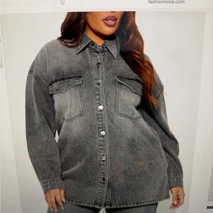 Fashion Nova Gray Denim Jacket